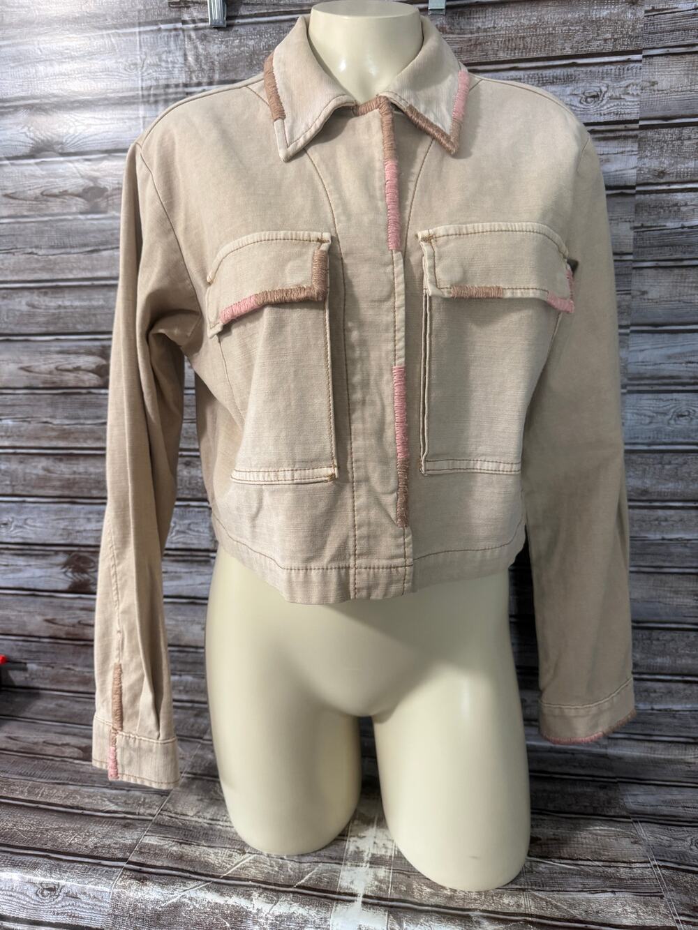 Pilcro Cropped Utility Jacket Size Small SM Anthropoloogie